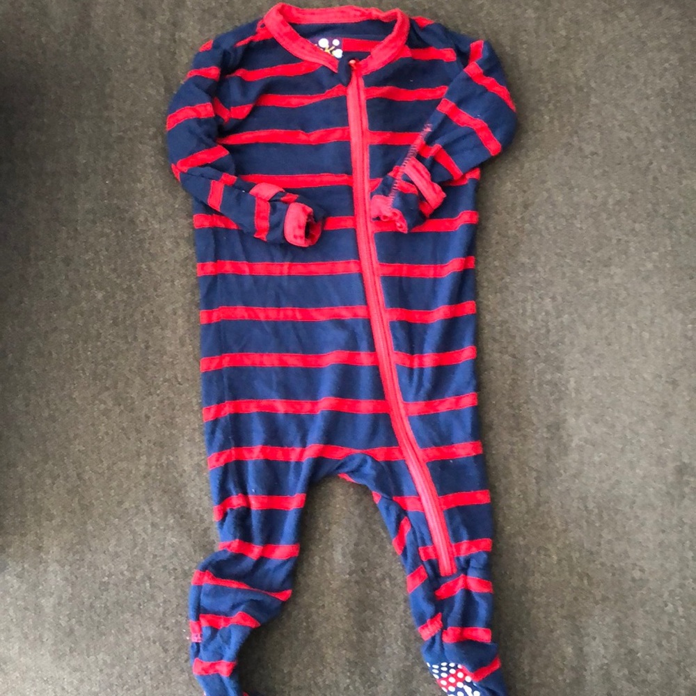 0-3m Kickee Pants navy and red stripe